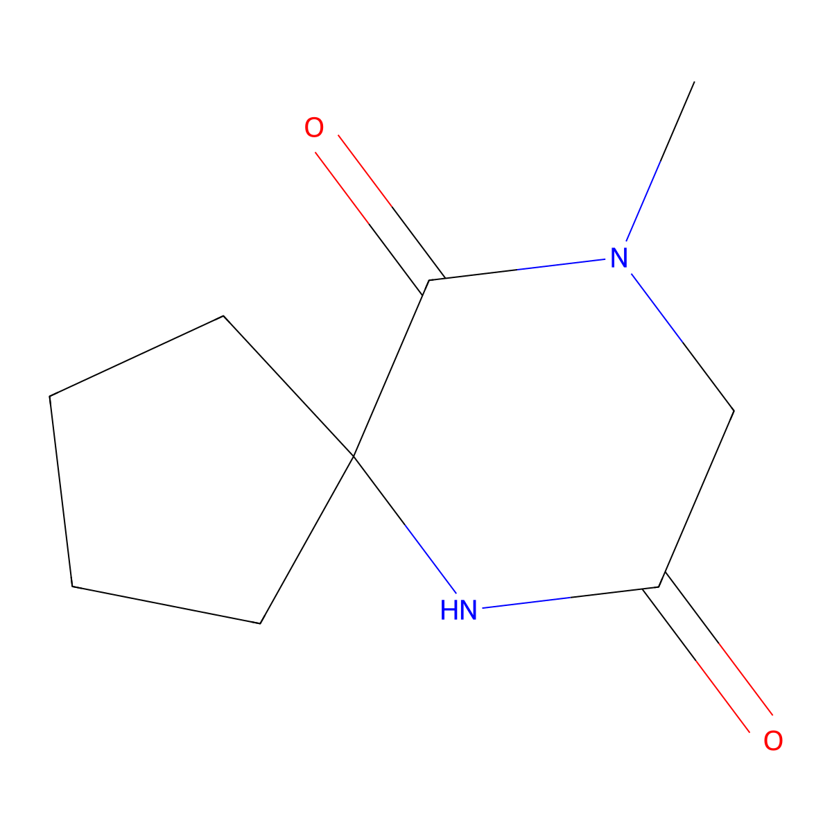 9-Methyl-6,9-diazaspiro[4.5]decane-7,10-dione molecular structure, CAS 22049-24-7