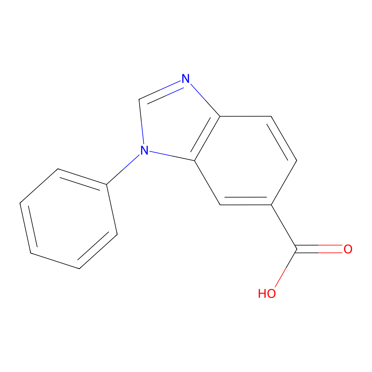 1-Phenyl-1H-benzo[d]imidazole-6-carboxylic acid molecular structure, CAS 220495-76-1