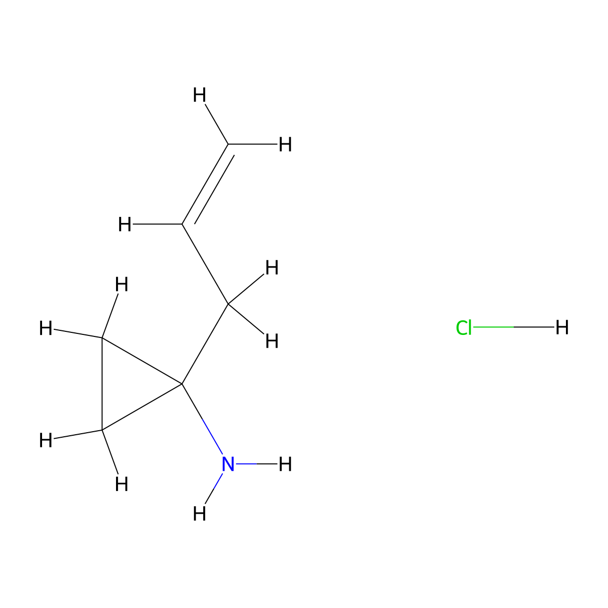 1-(Prop-2-en-1-yl)cyclopropan-1-amine hydrochloride molecular structure, CAS 2204958-97-2
