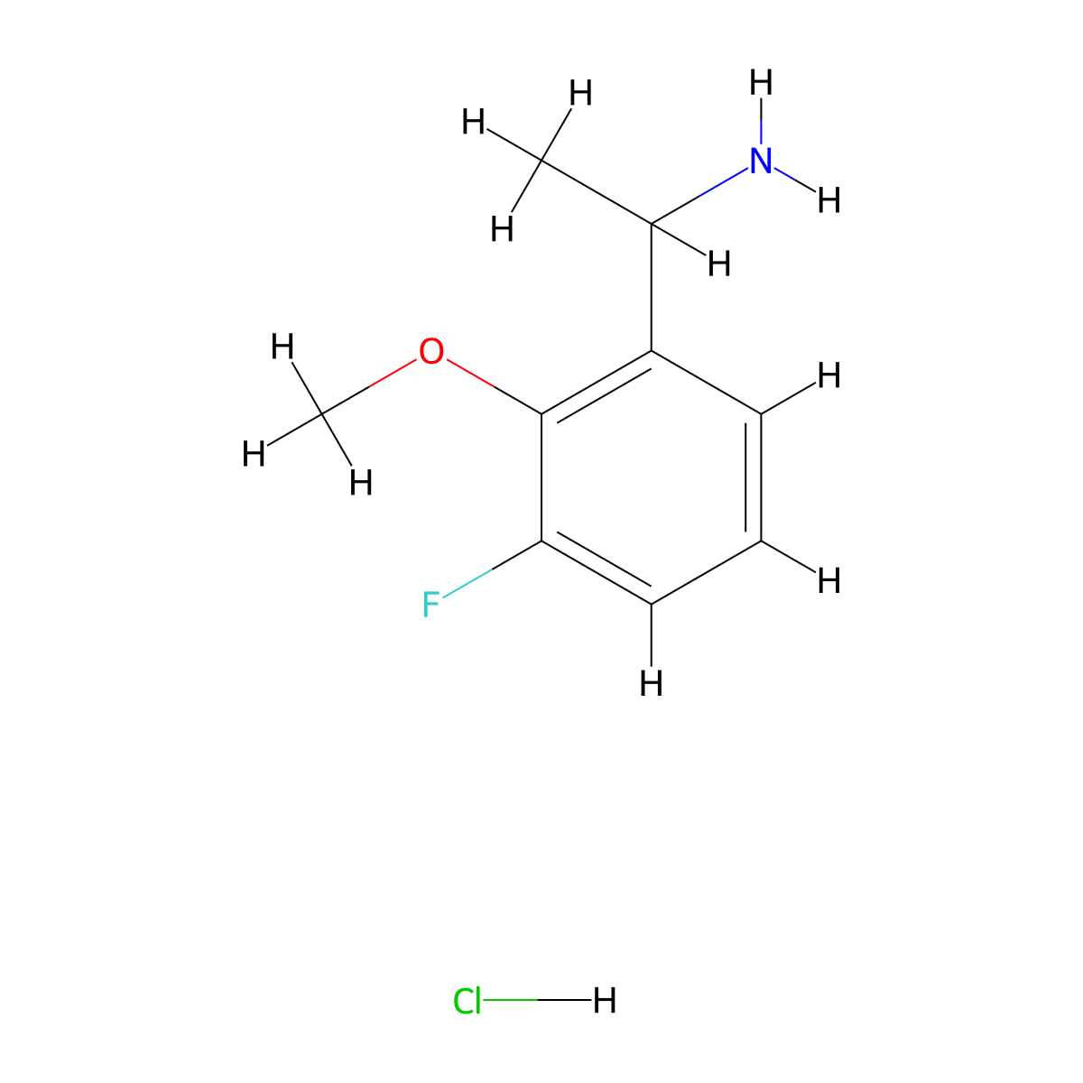 1-(3-Fluoro-2-methoxyphenyl)ethan-1-amine hydrochloride molecular structure, CAS 2204959-38-4