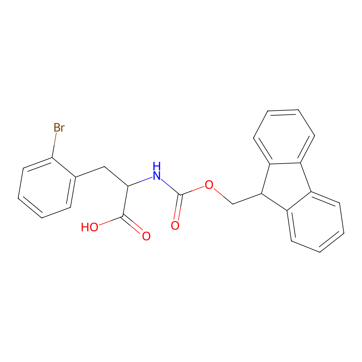 Fmoc-L-2-bromophenylalanine molecular structure, CAS 220497-47-2