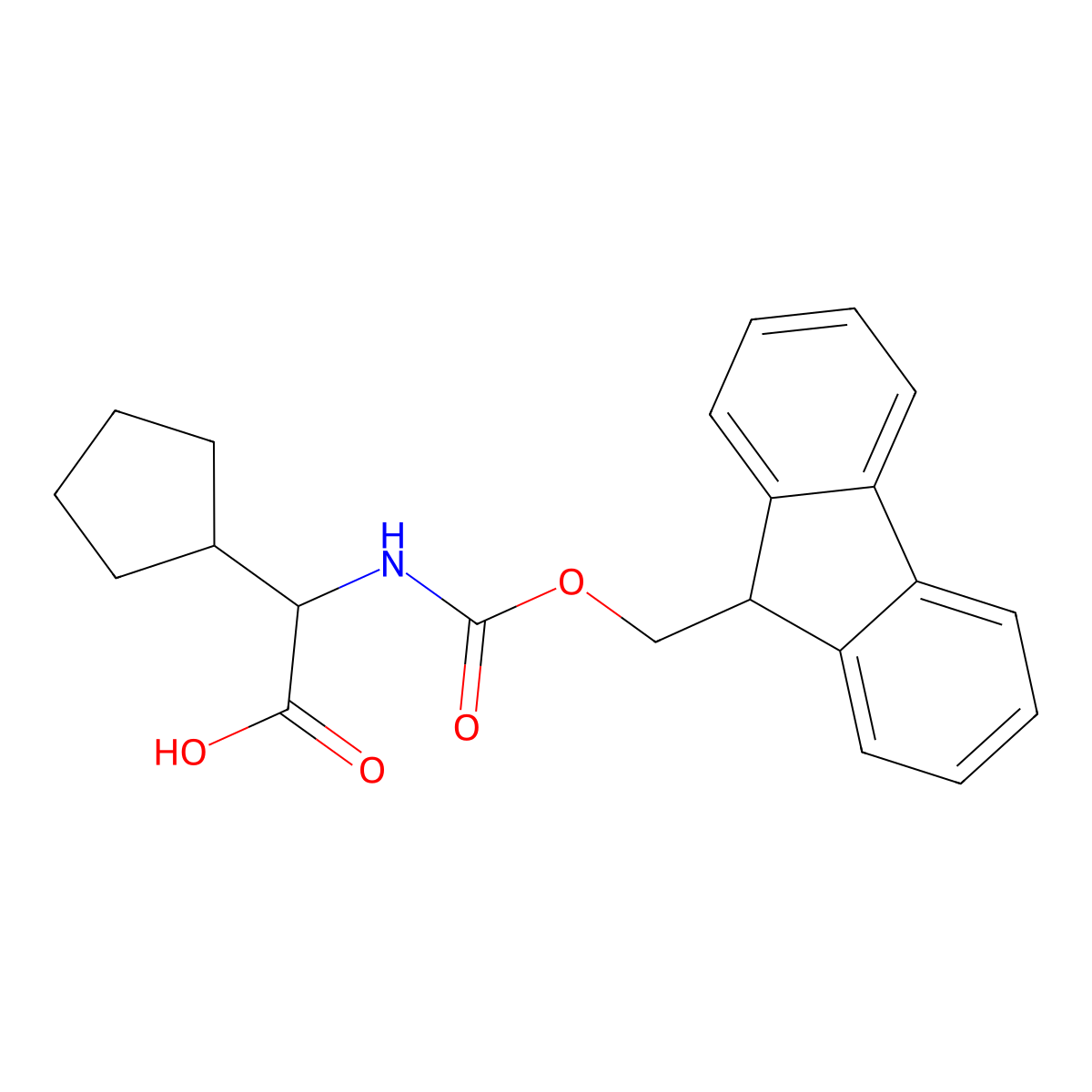 (alphaS)-alpha-[[(9H-Fluoren-9-ylmethoxy)carbonyl]amino]cyclopentaneacetic acid molecular structure, CAS 220497-61-0