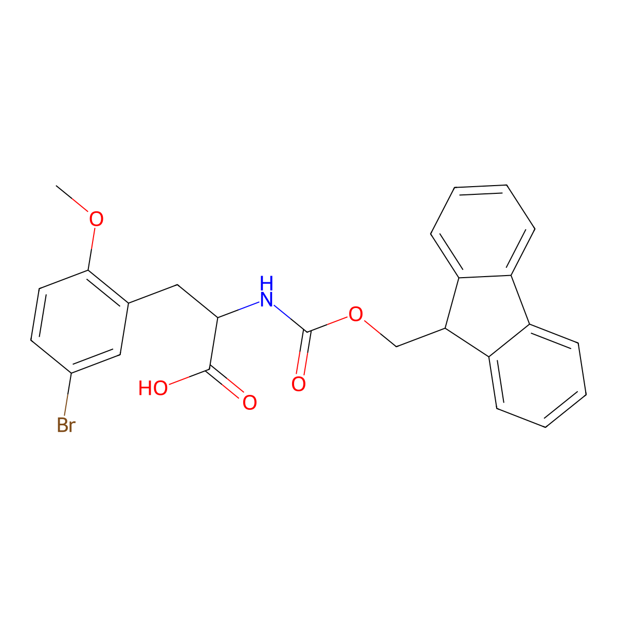 Fmoc-5-bromo-2-methoxy-D-phenylalanine molecular structure, CAS 220497-84-7