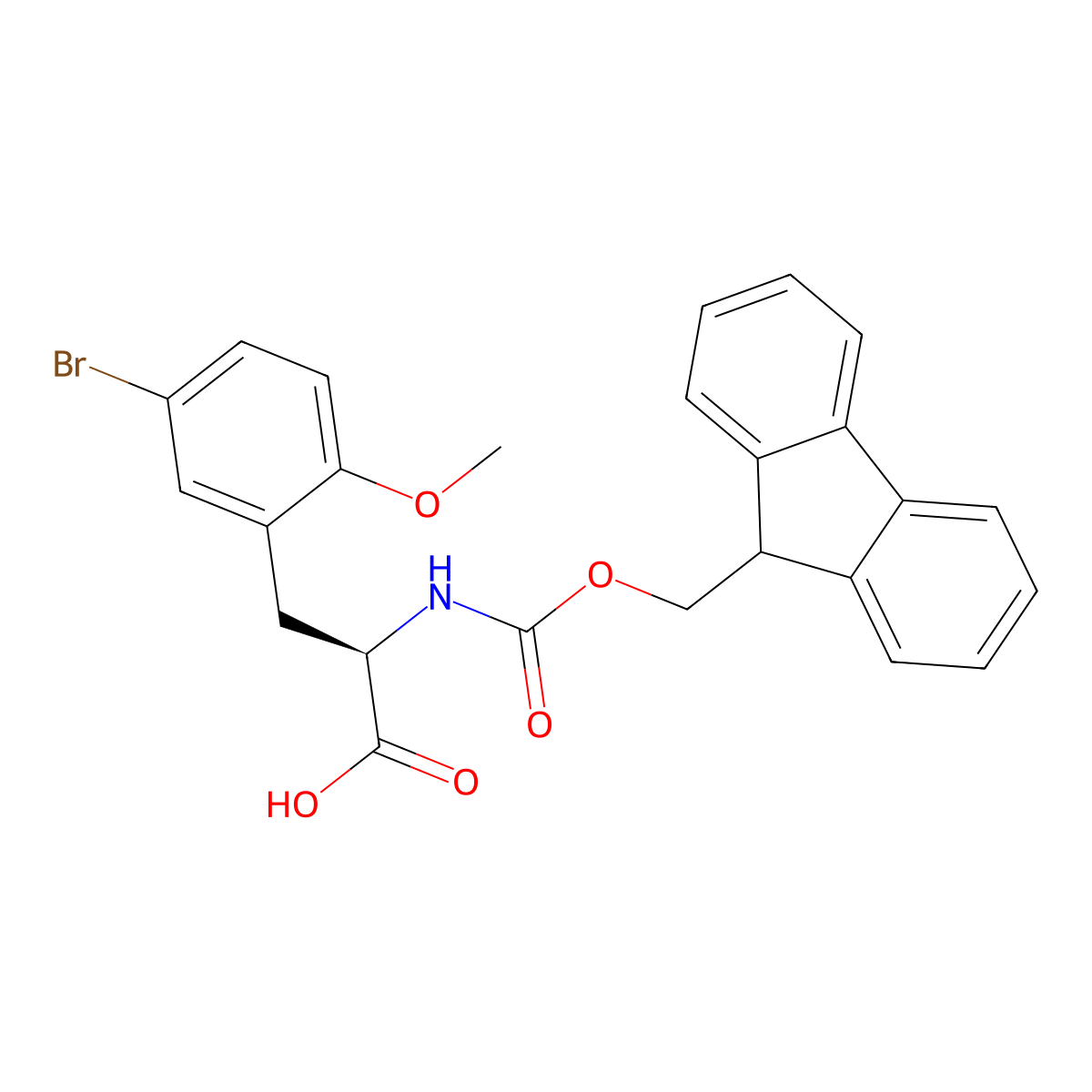 Fmoc-5-bromo-2-methoxy-D-phenylalanine molecular structure, CAS 220497-84-7