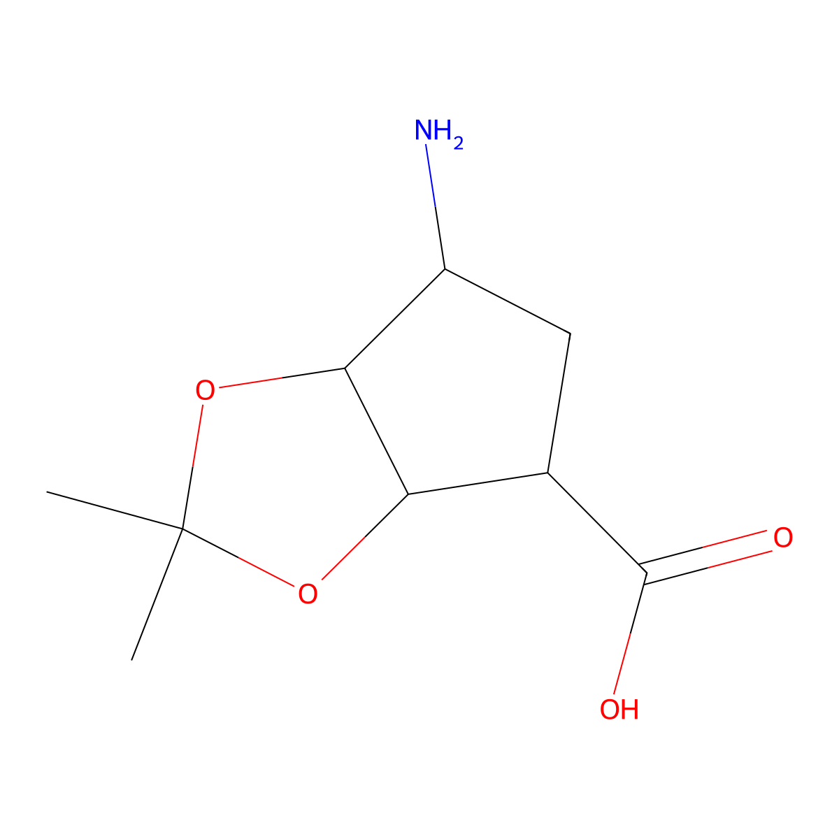 (1S,3R,4S,6R)-N-Boc-6-amino-2,2-dimethyltetrahydrocyclopenta[1.3]dioxole-4-carb acid molecular structure, CAS 220497-93-8