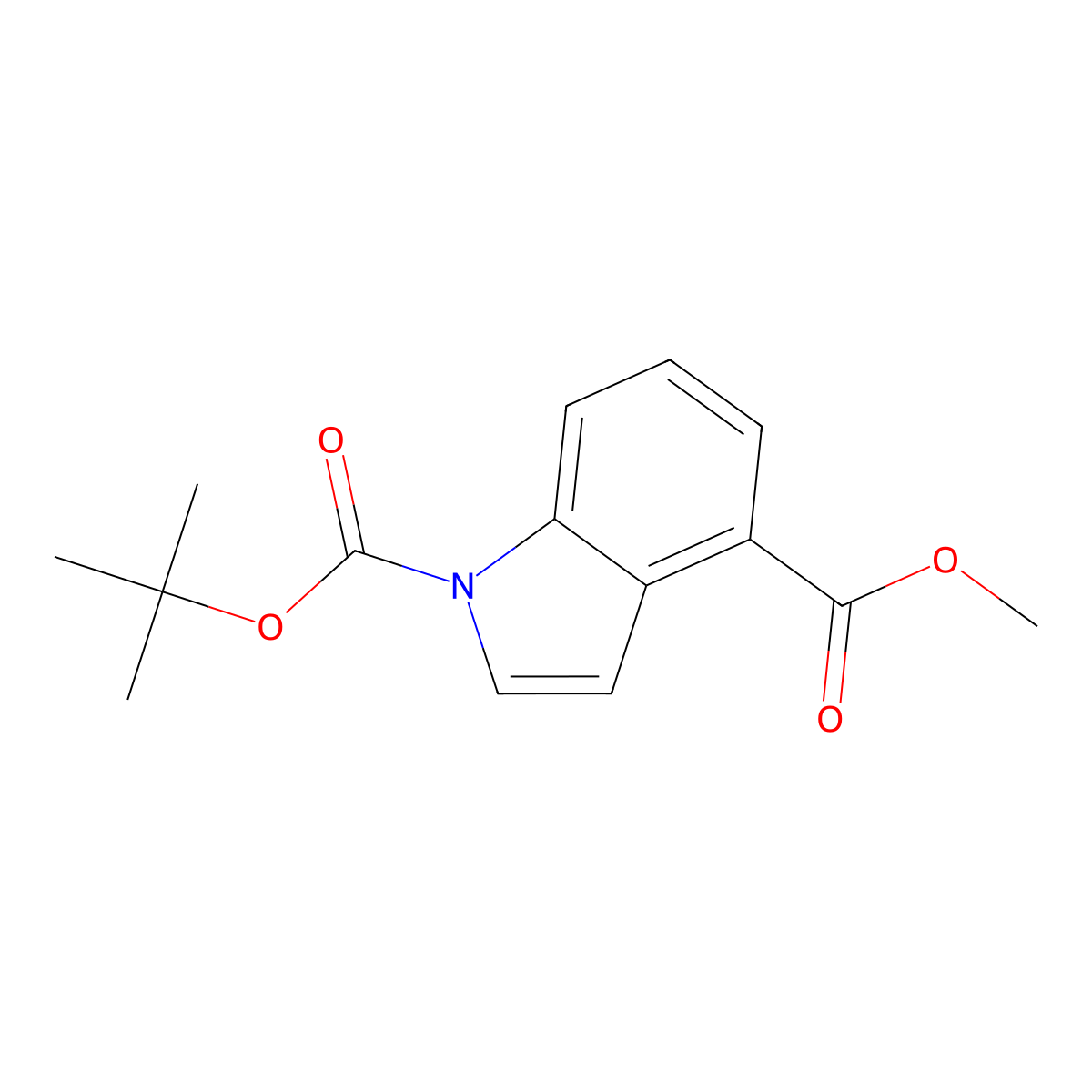 1-tert-Butyl 4-methyl 1H-indole-1,4-dicarboxylate molecular structure, CAS 220499-11-6
