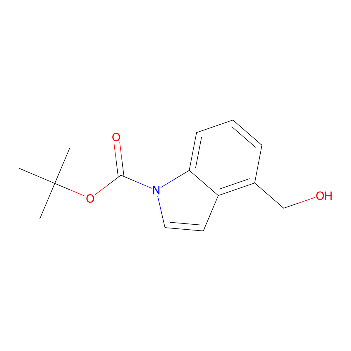 tert-Butyl 4-(hydroxymethyl)-1H-indole-1-carboxylate molecular structure, CAS 220499-12-7