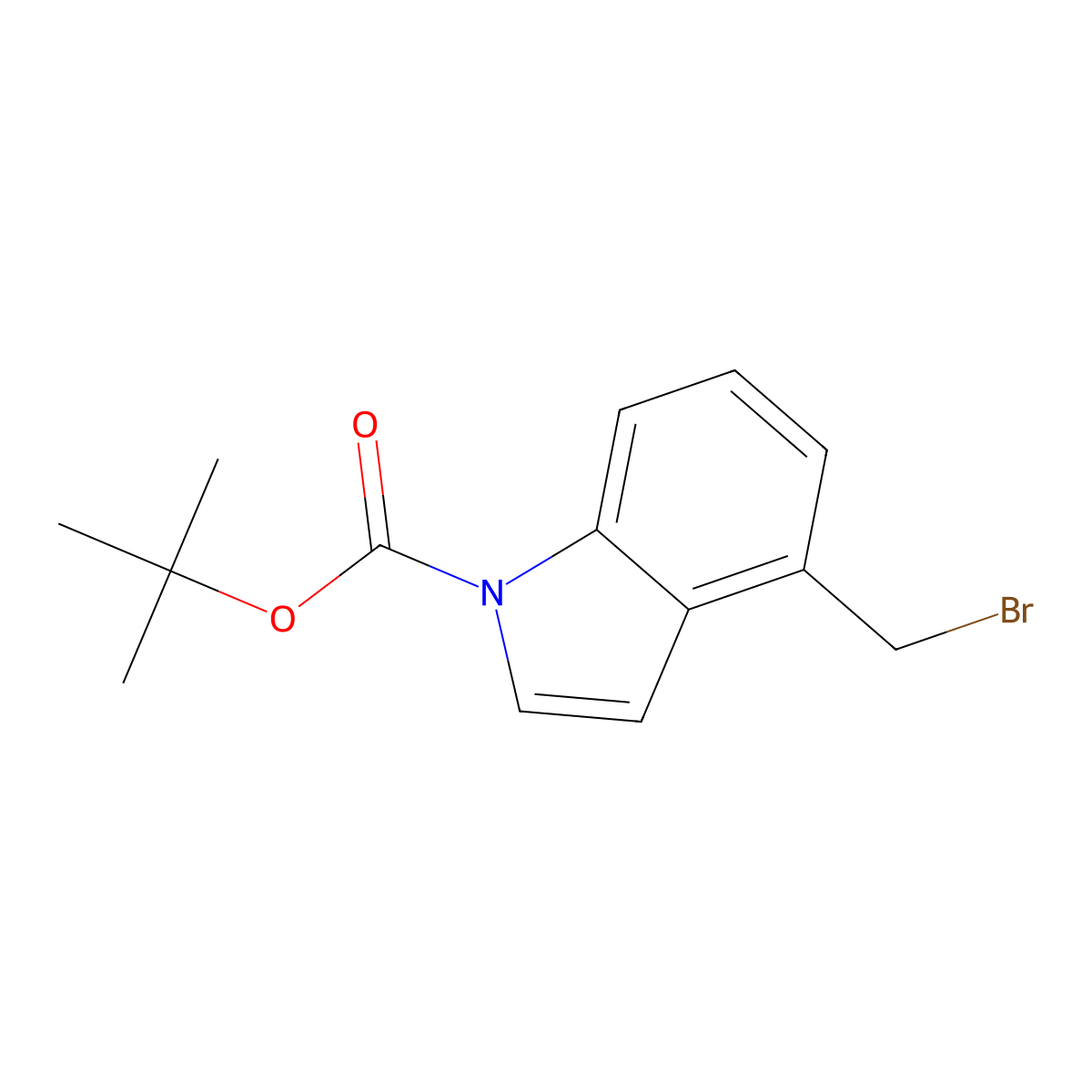 tert-butyl 4-(bromomethyl)-1H-indole-1-carboxylate molecular structure, CAS 220499-13-8