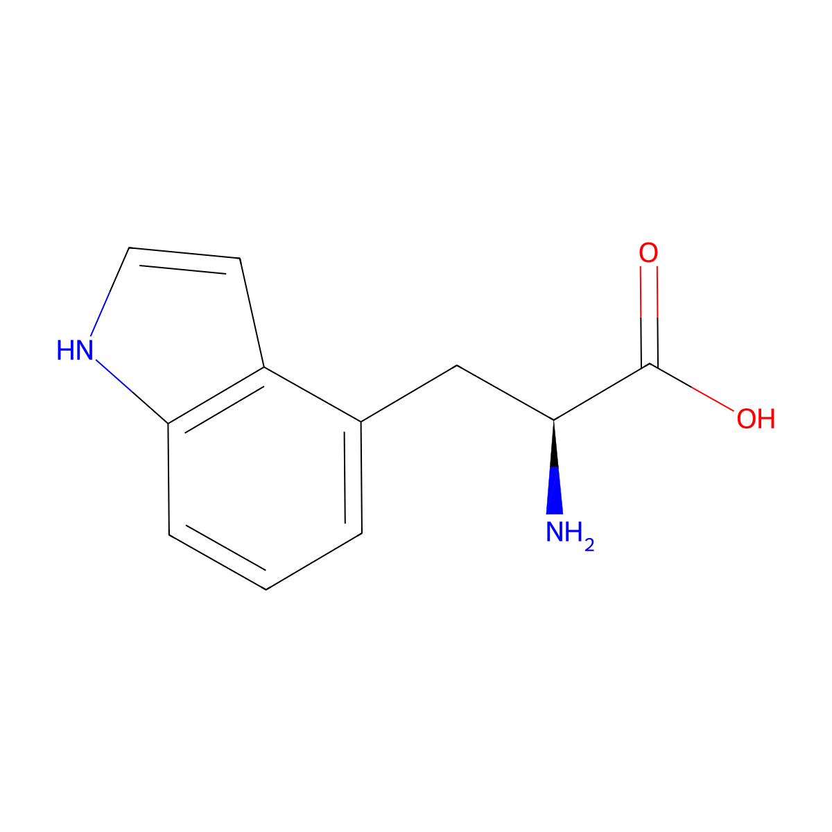 (2S)-2-amino-3-(1H-indol-4-yl)propanoic Acid molecular structure, CAS 220499-20-7