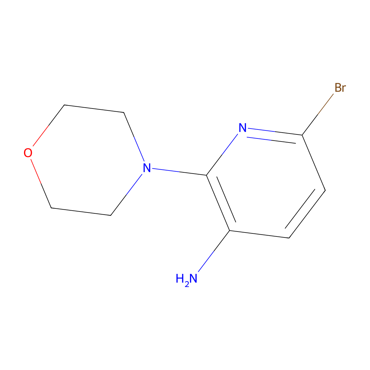 6-Bromo-2-morpholin-4-ylpyridin-3-amine molecular structure, CAS 220499-47-8