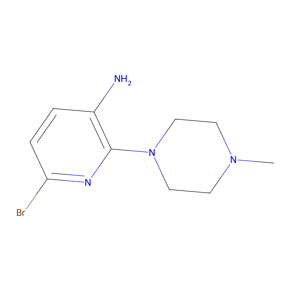6-Bromo-2-(4-methylpiperazin-1-yl)pyridin-3-amine molecular structure, CAS 220499-48-9