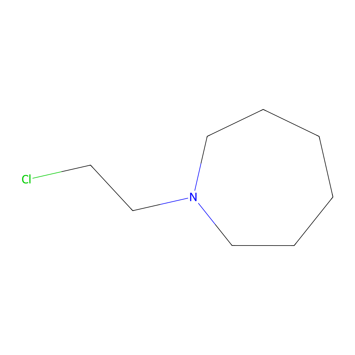 1-(2-Chloroethyl)azepane molecular structure, CAS 2205-31-4