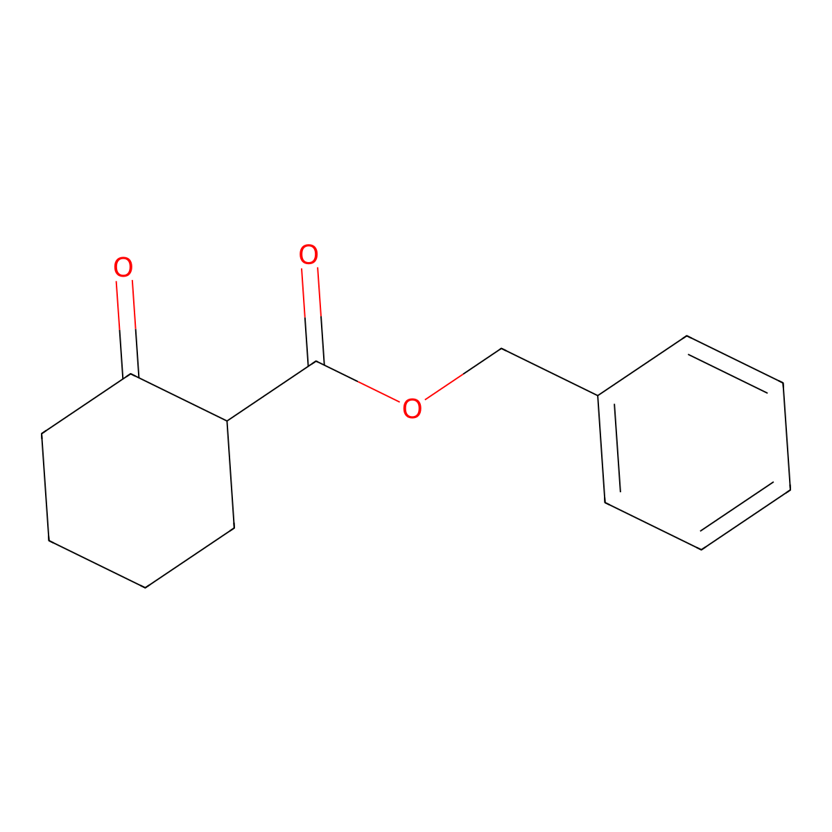 Phenylmethyl 2-oxocyclohexanecarboxylate molecular structure, CAS 2205-32-5