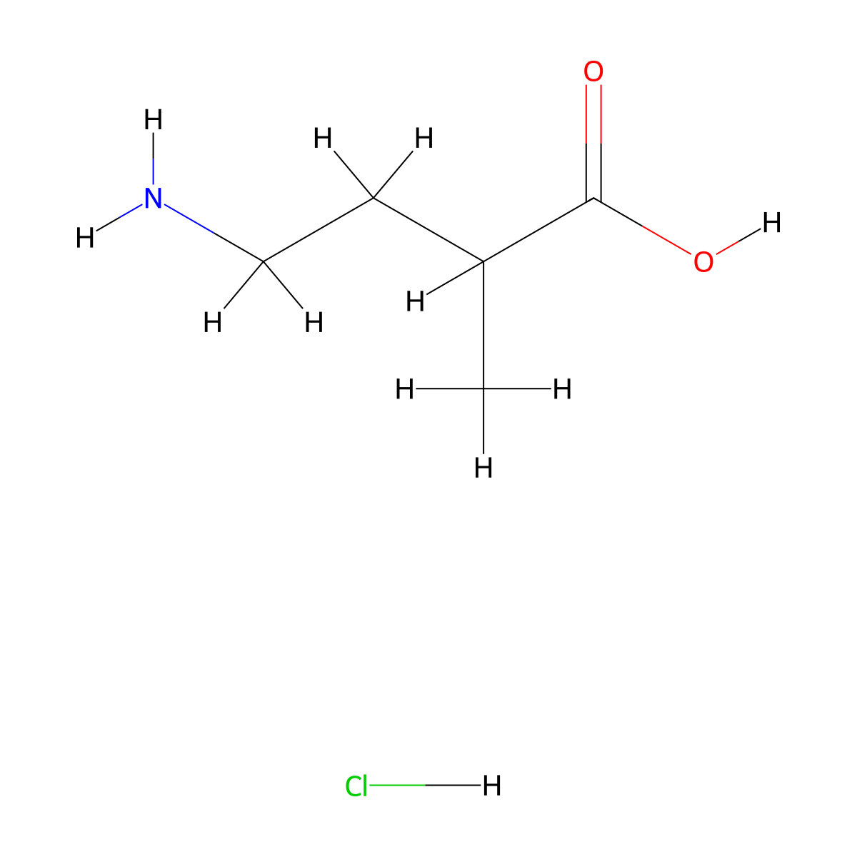 4-Amino-2-methylbutanoic acid hydrochloride molecular structure, CAS 22050-03-9