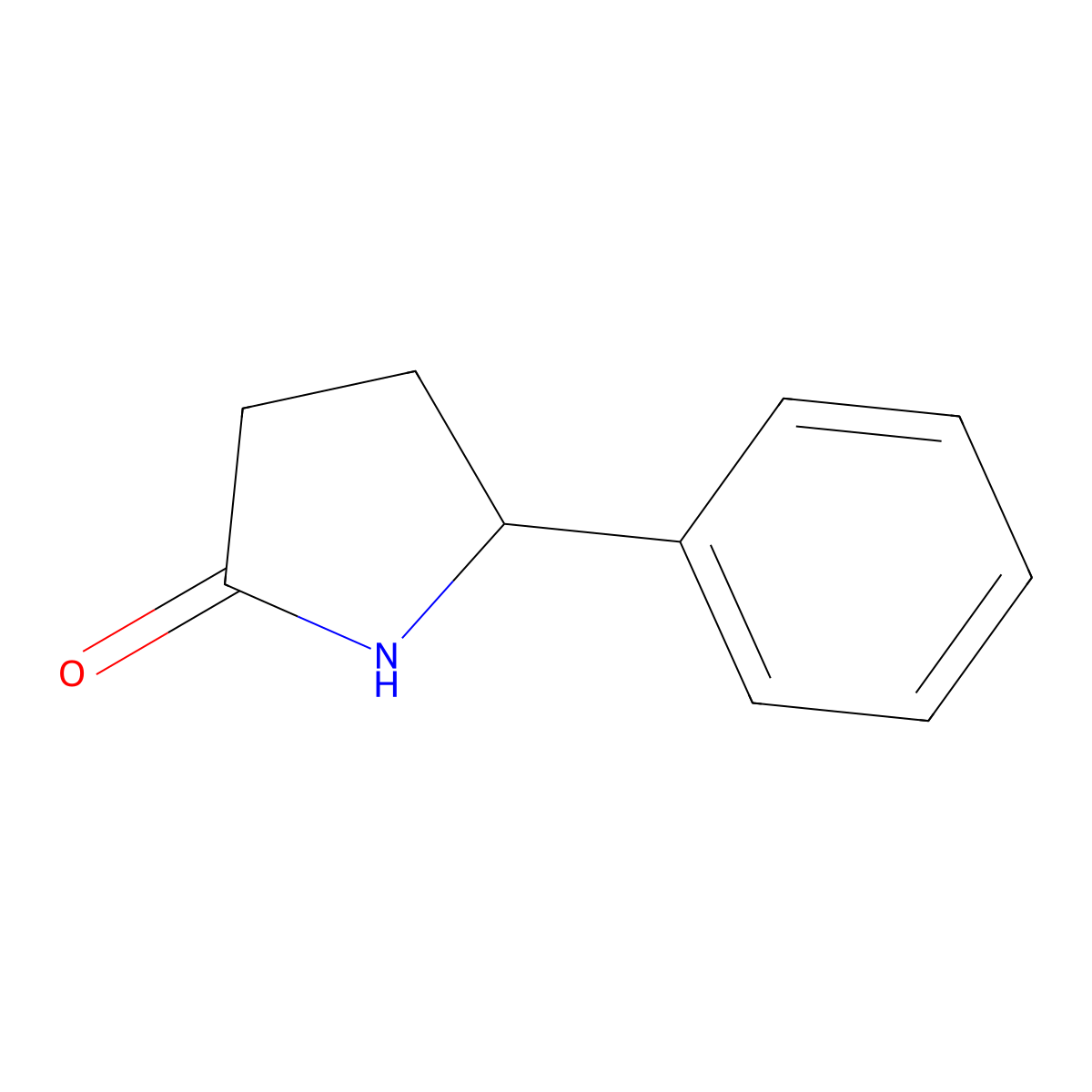 2-Pyrrolidinone, 5-phenyl- molecular structure, CAS 22050-10-8