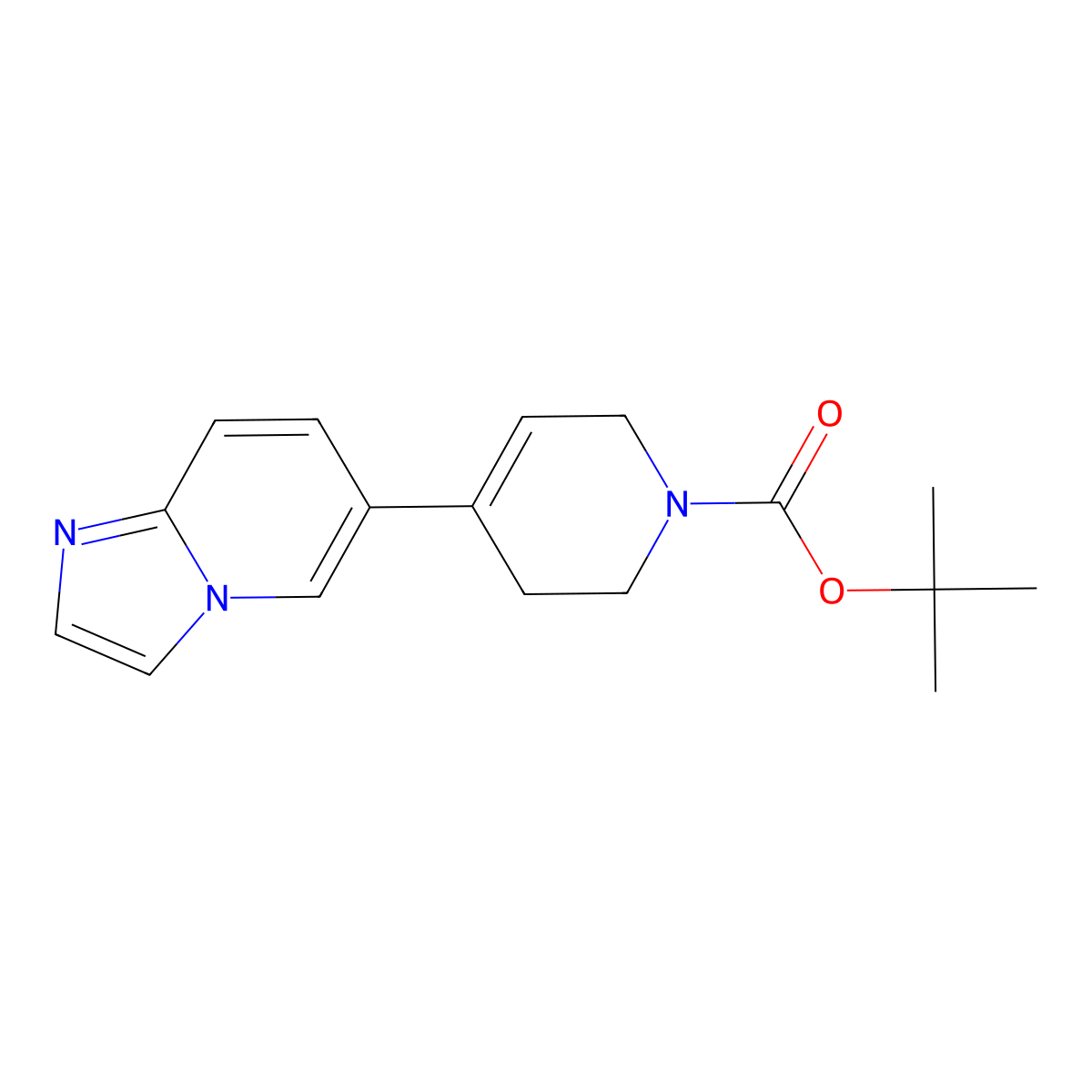 tert-butyl 4-(imidazo[1,2-a]pyridin-6-yl)-3,6-dihydropyridine-1(2H)-carboxylate molecular structure, CAS 2205041-92-3