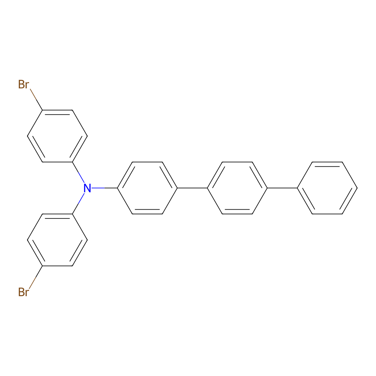 N,N-Bis(4-bromophenyl)-[1,1':4',1''-terphenyl]-4-amine molecular structure, CAS 2205054-16-4