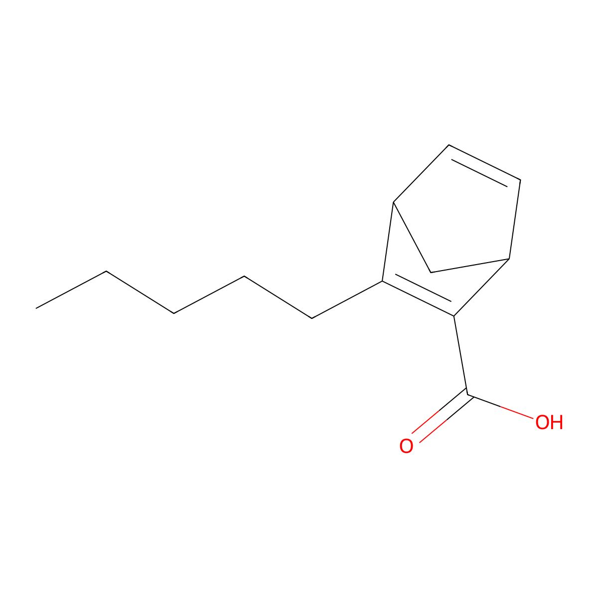 3-Pentylbicyclo[2.2.1]hepta-2,5-diene-2-carboxylic acid molecular structure, CAS 2205100-58-7
