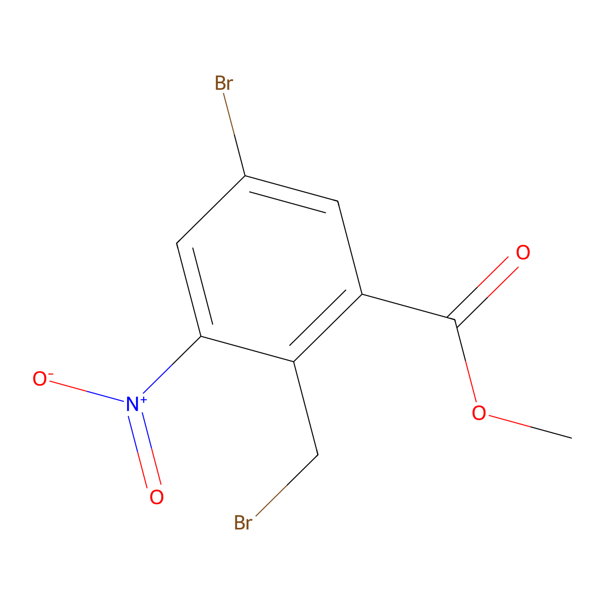 Methyl 5-bromo-2-(bromomethyl)-3-nitrobenzoate molecular structure, CAS 220513-60-0