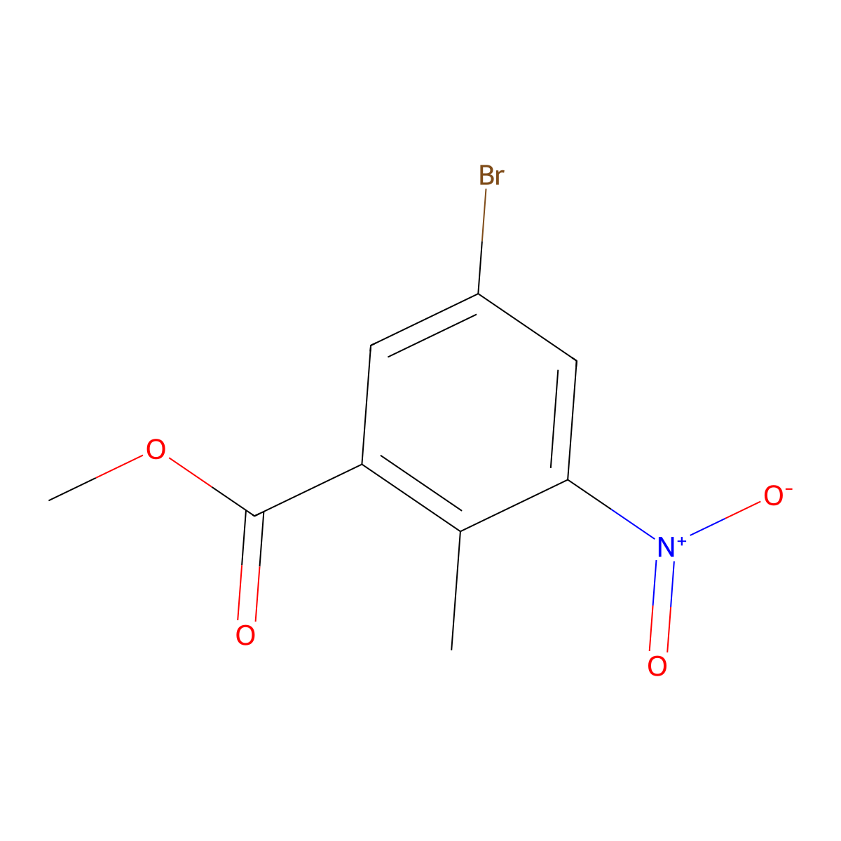 Methyl 5-bromo-2-methyl-3-nitrobenzoate molecular structure, CAS 220514-28-3
