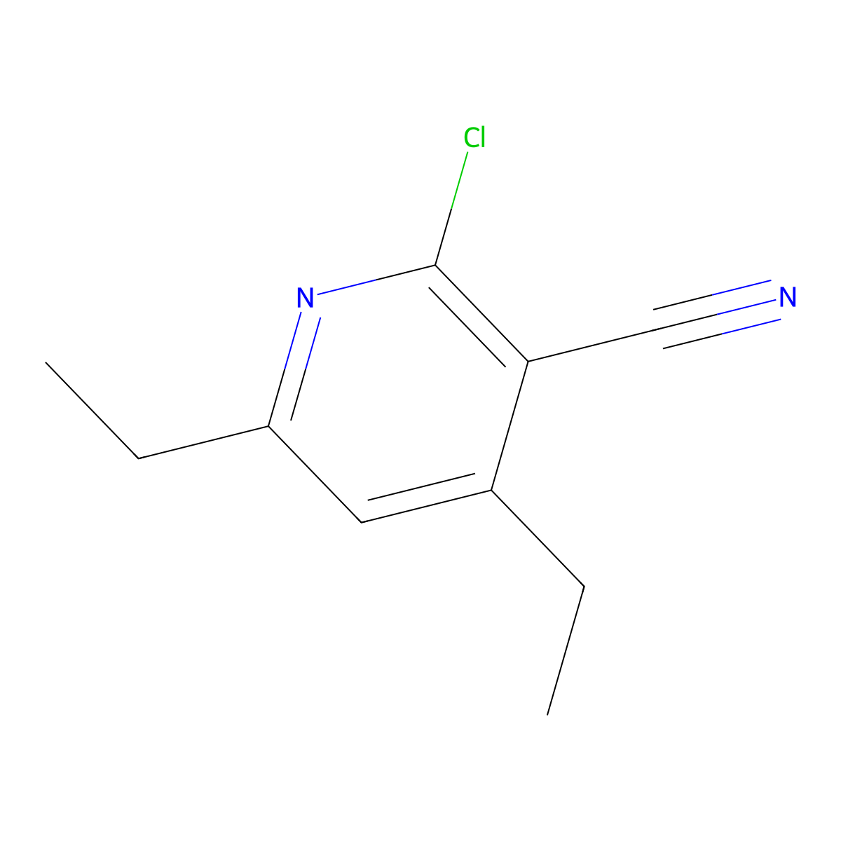 2-Chloro-4,6-diethylpyridine-3-carbonitrile molecular structure, CAS 2205188-57-2