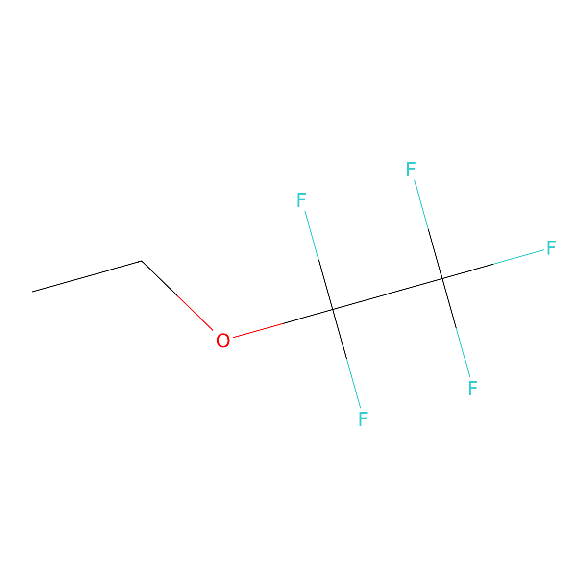 Pentafluoroethyl ethyl ether molecular structure, CAS 22052-81-9