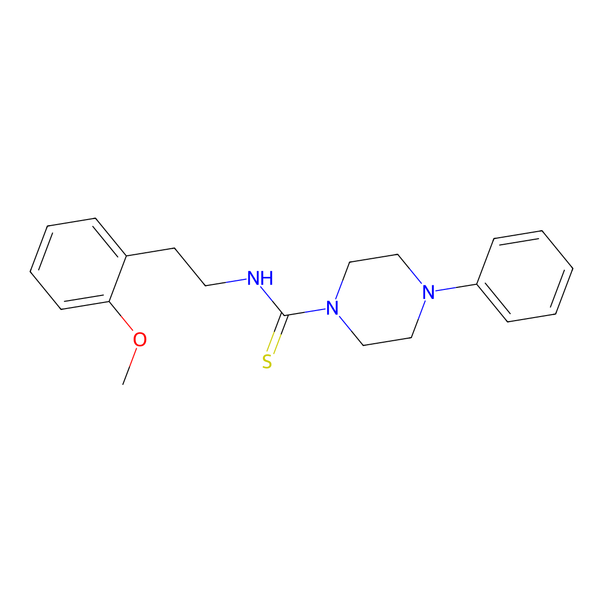 N-[2-(2-Methoxyphenyl)ethyl]-4-phenylpiperazine-1-carbothioamide molecular structure, CAS 2205234-24-6
