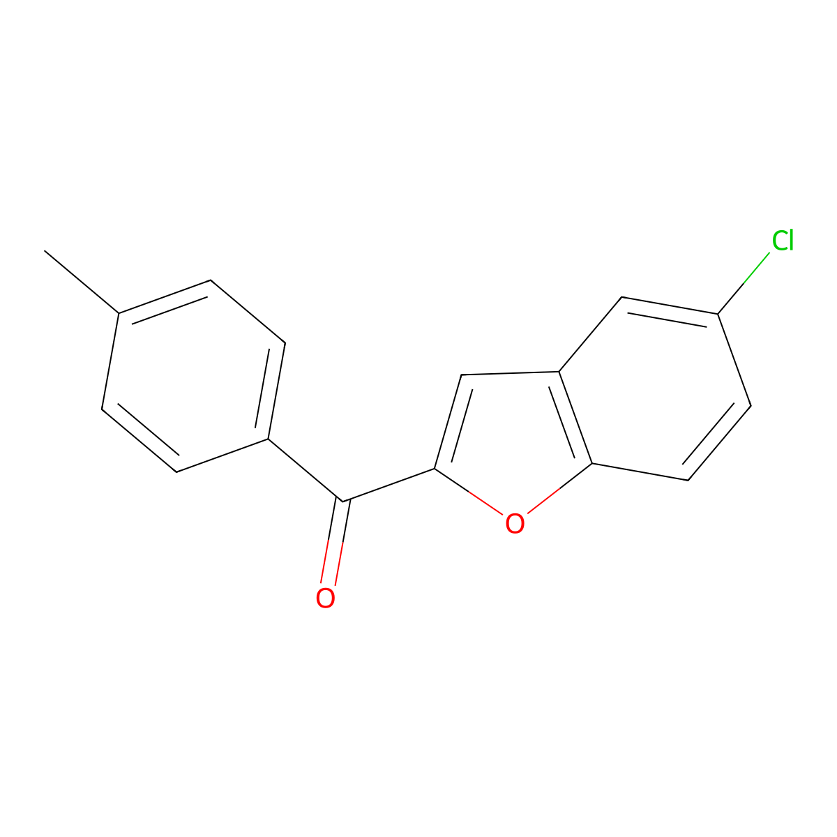 5-Chloro-2-(4-methylbenzoyl)-1-benzofuran molecular structure, CAS 220526-75-0