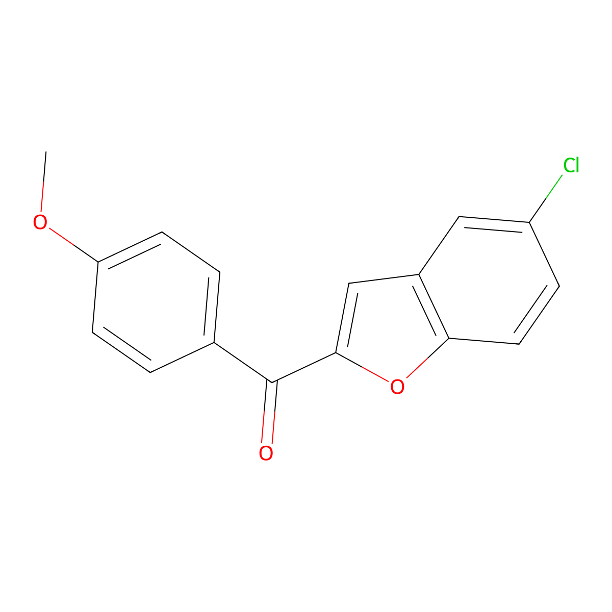 (5-Chlorobenzofuran-2-yl)(4-methoxyphenyl)methanone molecular structure, CAS 220526-76-1