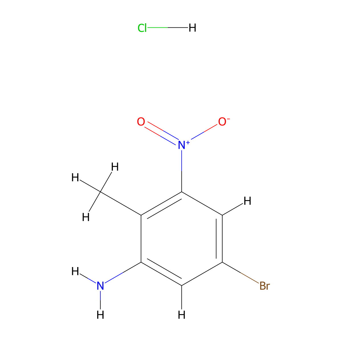 5-Bromo-2-methyl-3-nitroaniline hydrochloride molecular structure, CAS 2205297-10-3