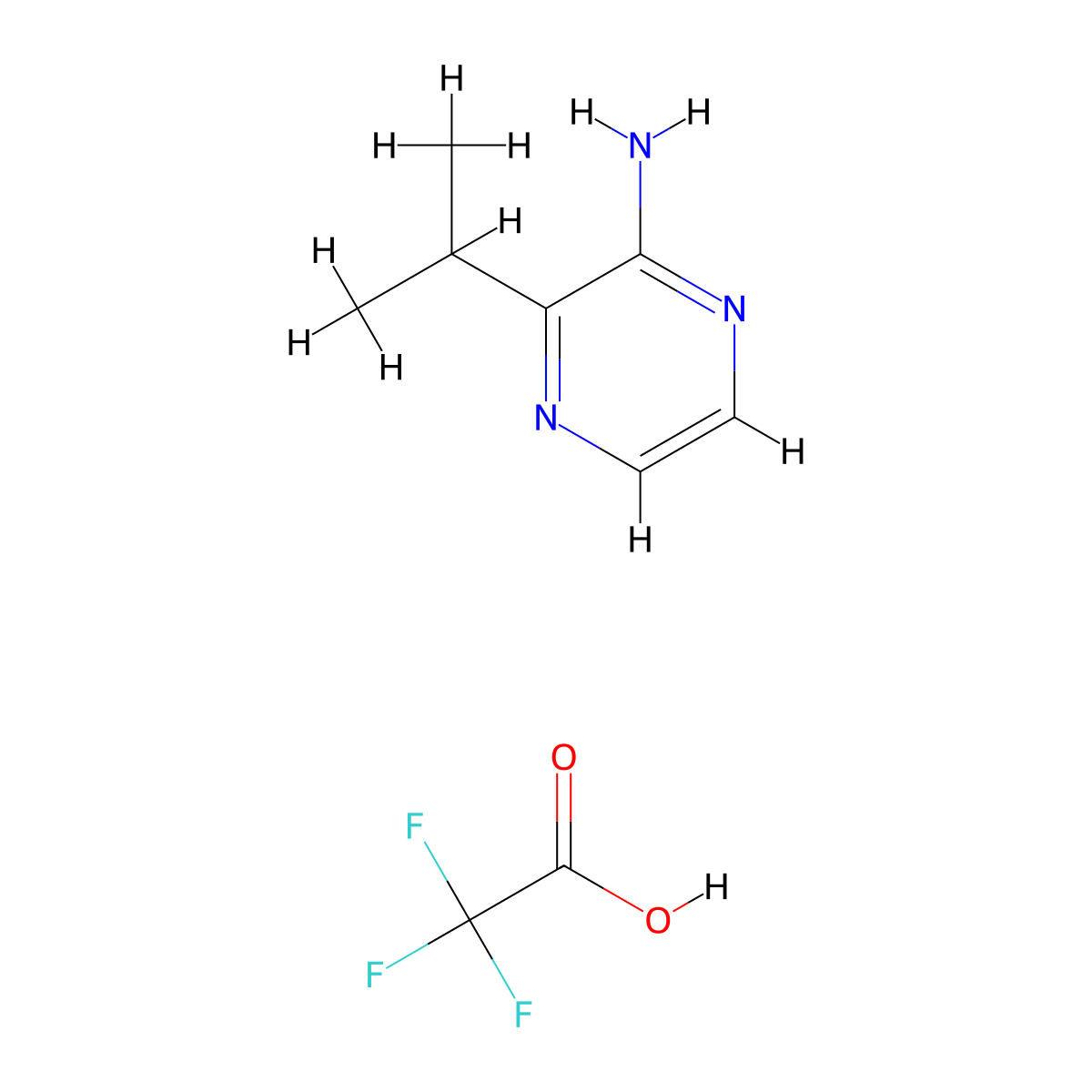 3-Isopropylpyrazin-2-amine 2,2,2-trifluoroacetate molecular structure, CAS 2205297-29-4