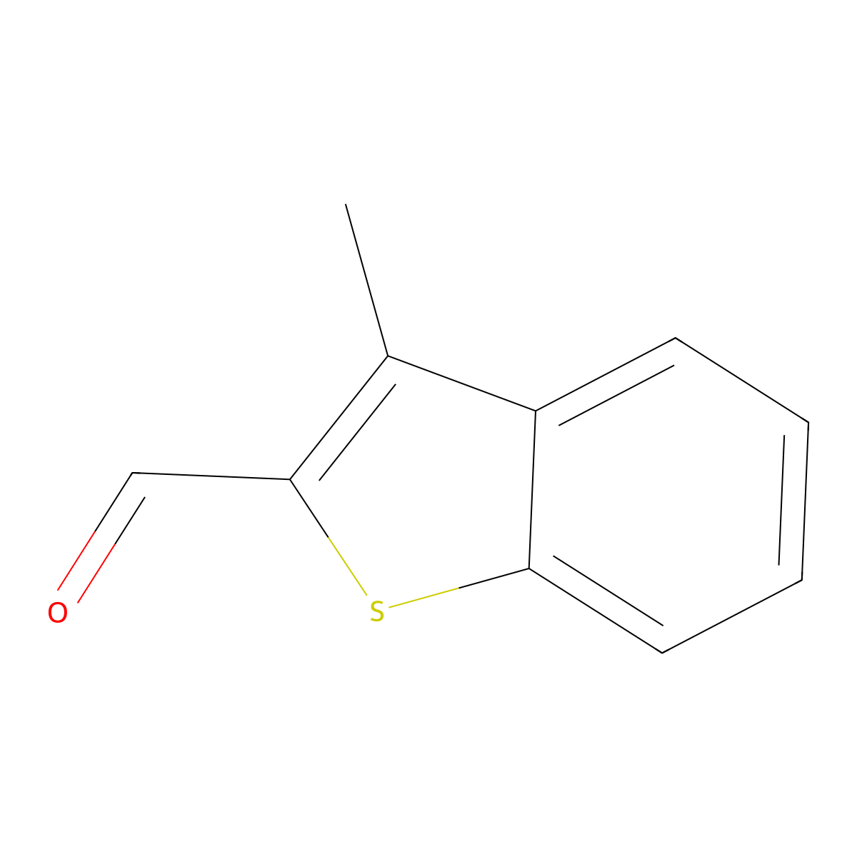 3-Methylbenzo(b)thiophene-2-carboxaldehyde molecular structure, CAS 22053-74-3