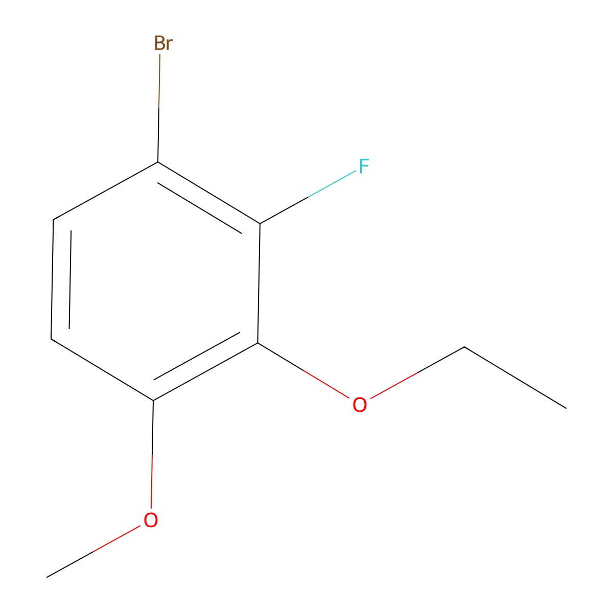 1-Bromo-3-ethoxy-2-fluoro-4-methoxybenzene molecular structure, CAS 2205310-19-4