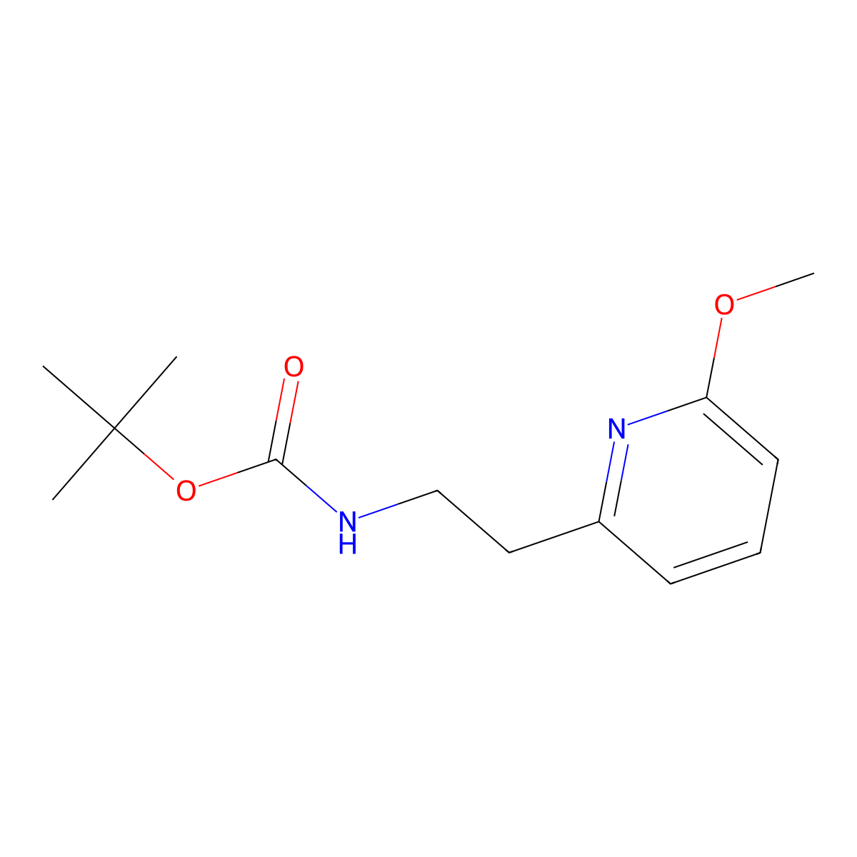 tert-Butyl (2-(6-methoxypyridin-2-yl)ethyl)carbamate molecular structure, CAS 2205310-32-1
