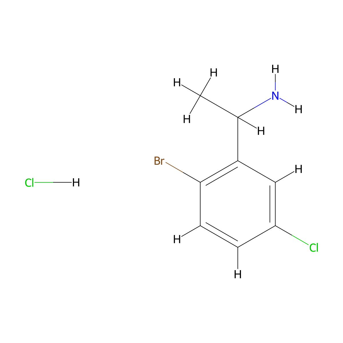 1-(2-Bromo-5-chlorophenyl)-ethylamine hydrochloride molecular structure, CAS 2205383-86-2