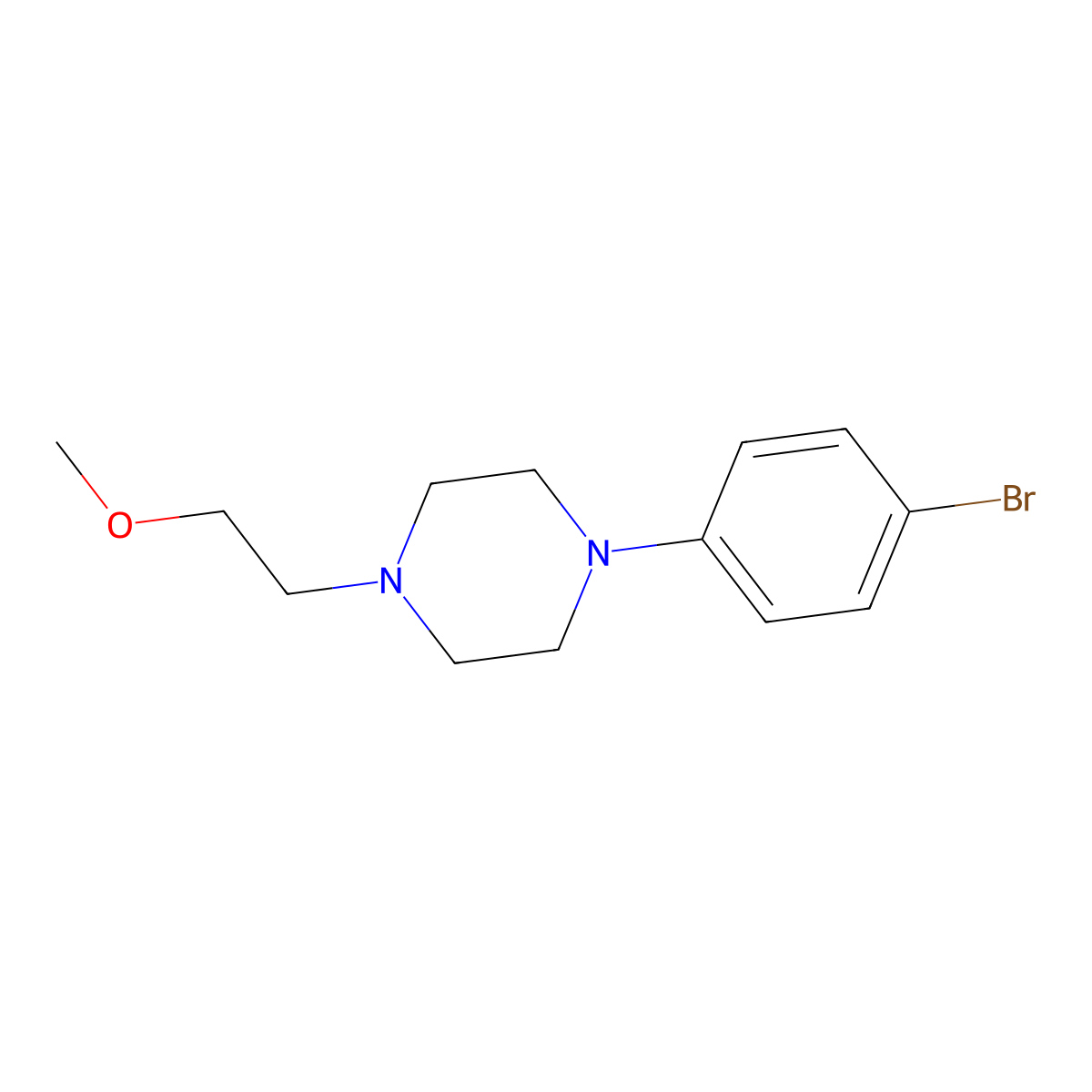 1-(4-Bromophenyl)-4-(2-methoxyethyl)piperazine molecular structure, CAS 2205384-07-0