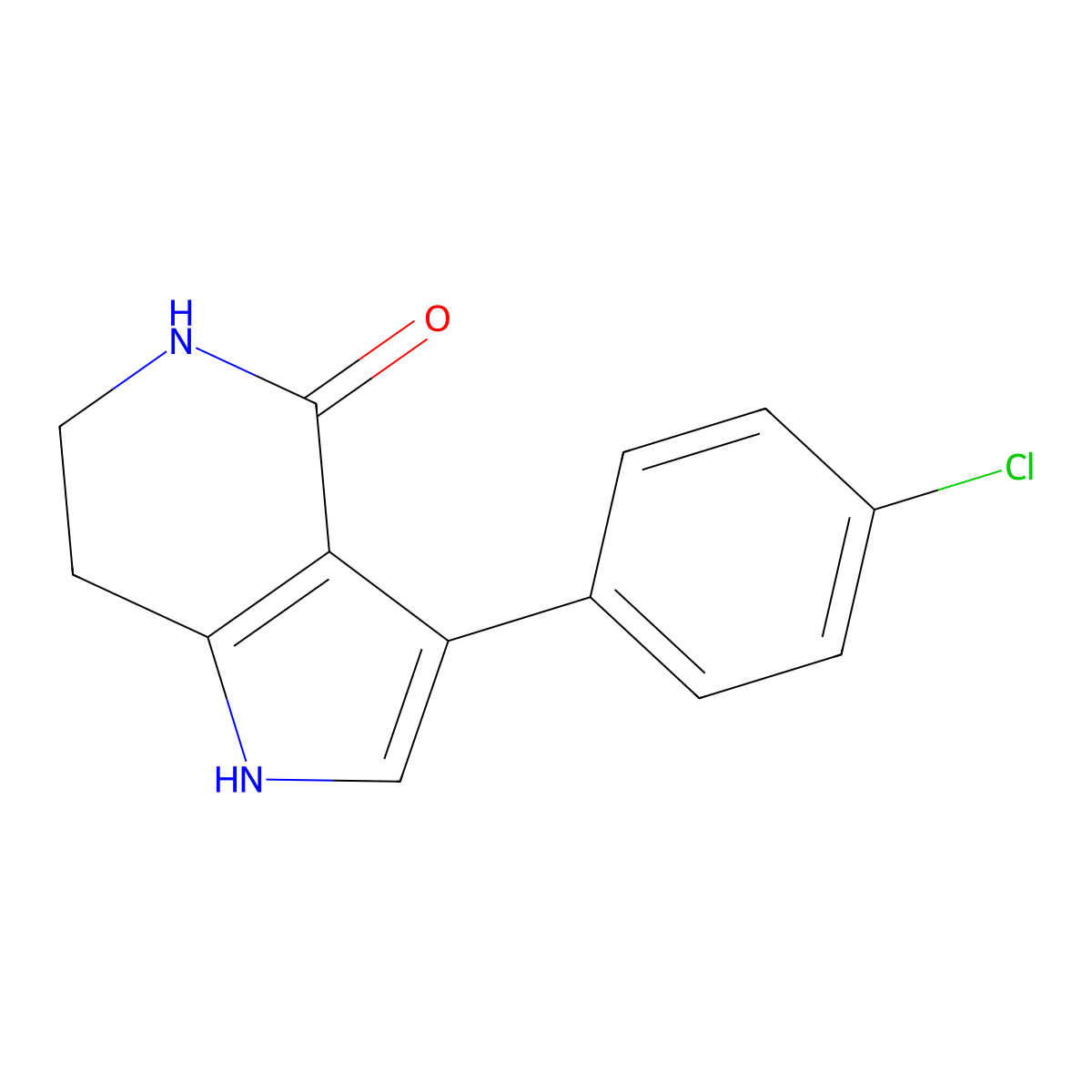 3-(4-Chlorophenyl)-6,7-dihydro-1H-pyrrolo[3,2-c]pyridin-4(5H)-one molecular structure, CAS 2205384-46-7