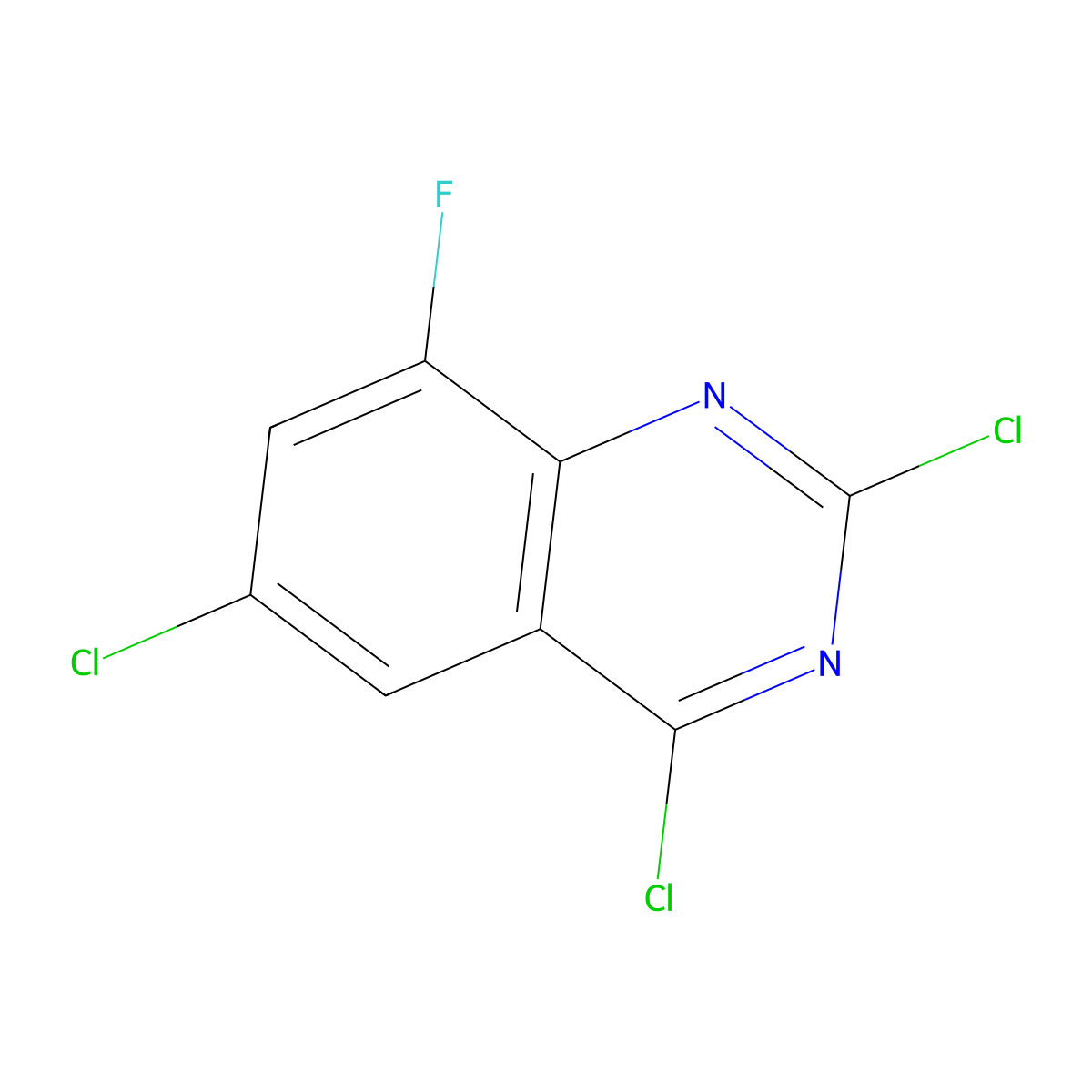 2,4,6-Trichloro-8-fluoro-quinazoline molecular structure, CAS 2205387-69-3