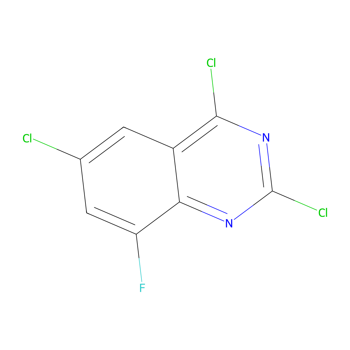 2,4,6-Trichloro-8-fluoro-quinazoline molecular structure, CAS 2205387-69-3