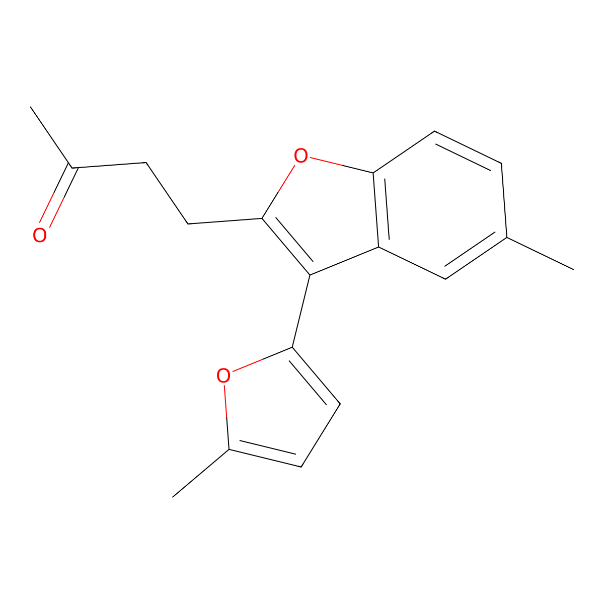 4-[5-Methyl-3-(5-methylfuran-2-yl)-1-benzofuran-2-yl]butan-2-one molecular structure, CAS 220542-66-5
