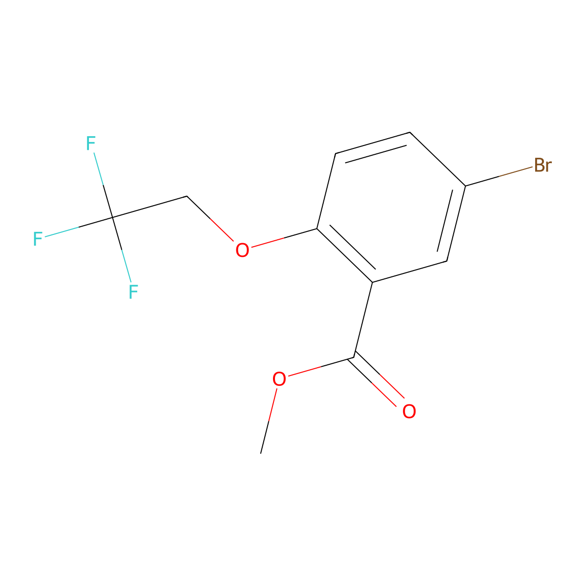5-Bromo-2-(2,2,2-trifluoro-ethoxy)-benzoic acid methyl ester molecular structure, CAS 2205470-20-6