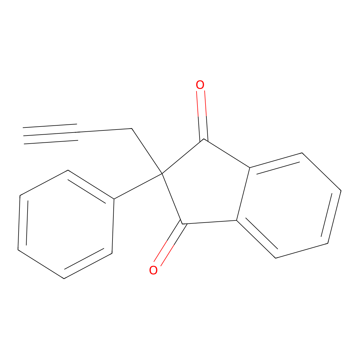 1H-Indene-1,3(2H)-dione, 2-phenyl-2-(2-propynyl)- molecular structure, CAS 22055-70-5