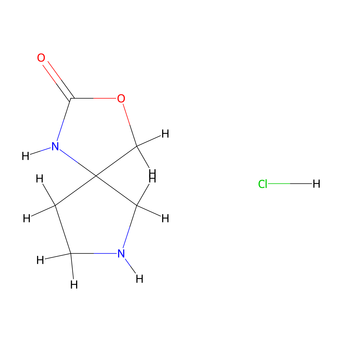 3-Oxa-1,7-diazaspiro[4.4]nonan-2-one hydrochloride molecular structure, CAS 2205504-70-5