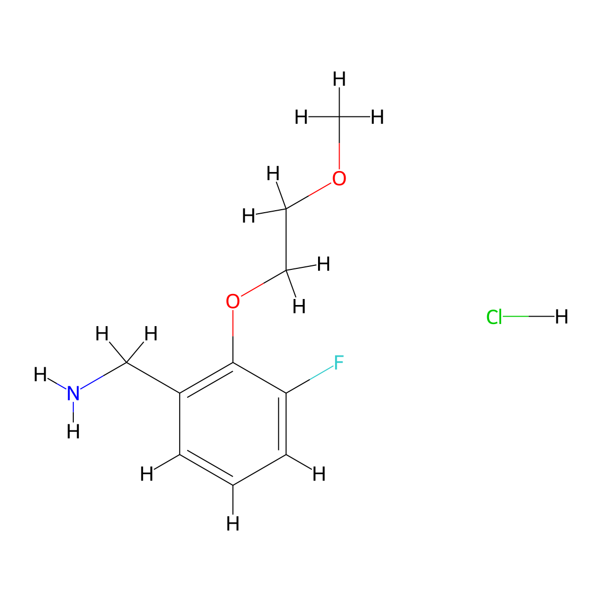3-Fluoro-2-(2-methoxy-ethoxy)-benzylamine hydrochloride molecular structure, CAS 2205505-30-0