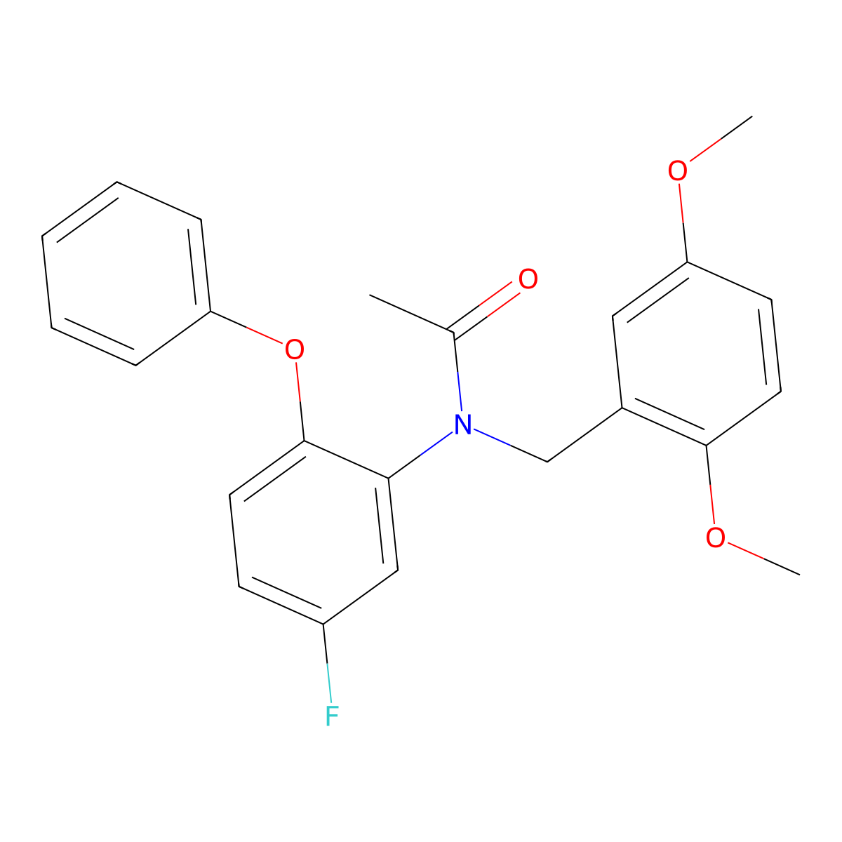 N-(2,5-dimethoxybenzyl)-N-(5-fluoro-2-phenoxyphenyl)acetamide molecular structure, CAS 220551-92-8