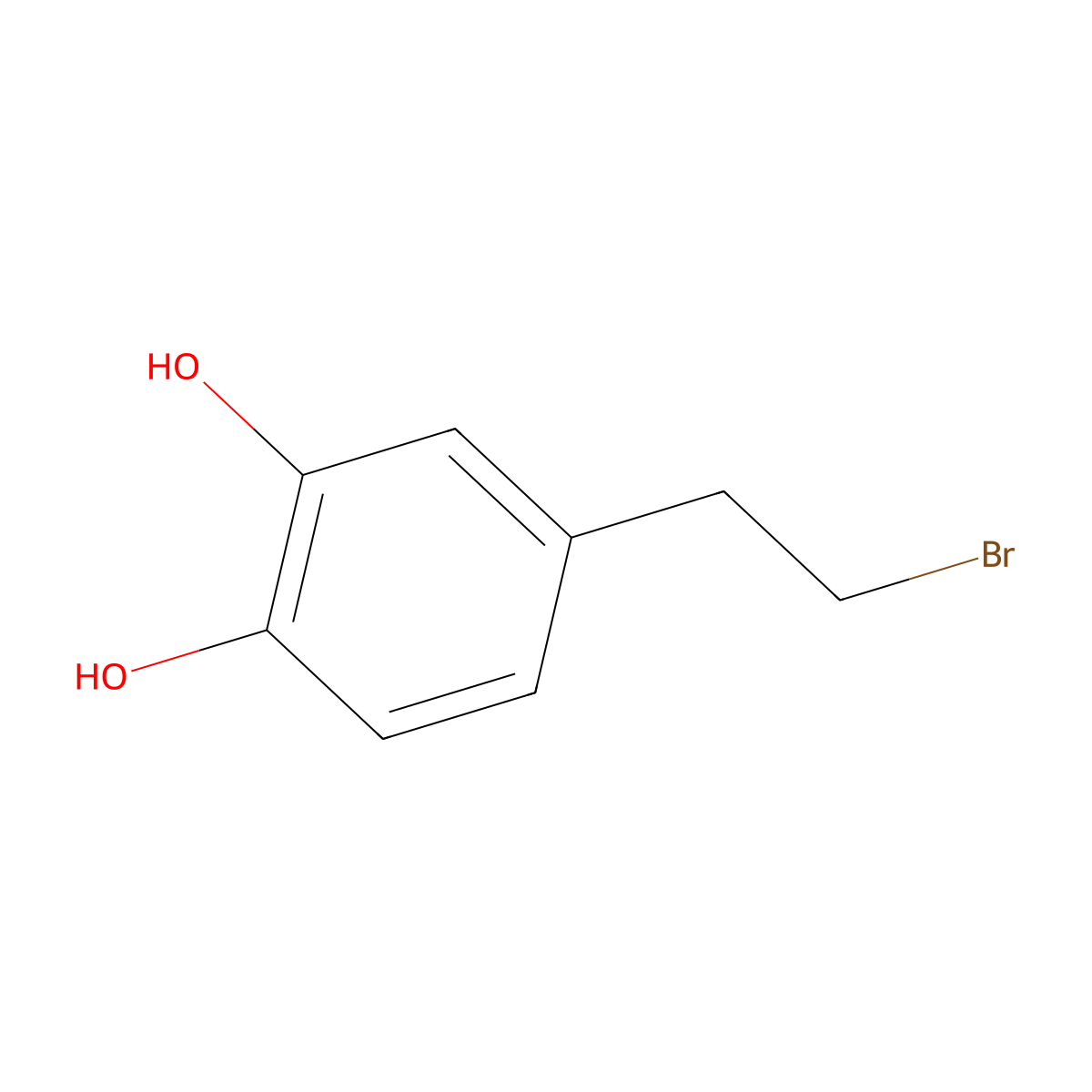 4-(2-Bromoethyl)benzene-1,2-diol molecular structure, CAS 220556-03-6