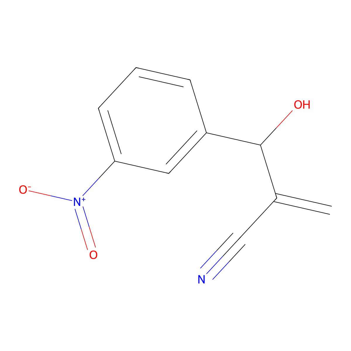 2-[Hydroxy(3-nitrophenyl)methyl]prop-2-enenitrile molecular structure, CAS 22056-06-0
