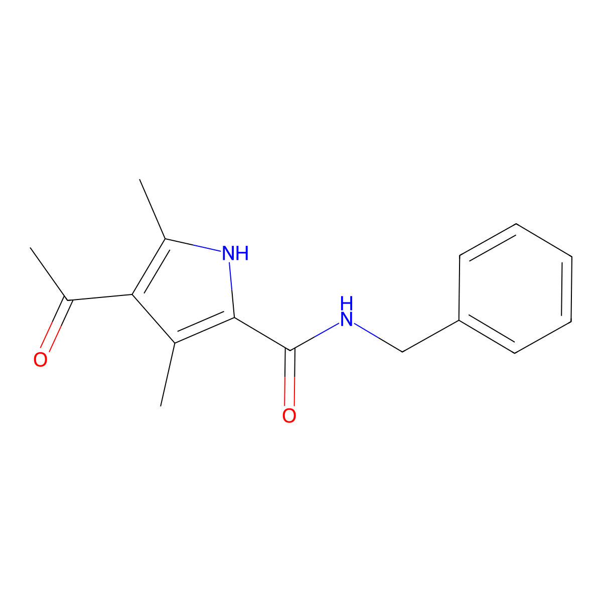 Pyrrole-2-carboxamide, 4-acetyl-N-benzyl-3,5-dimethyl- molecular structure, CAS 22056-47-9