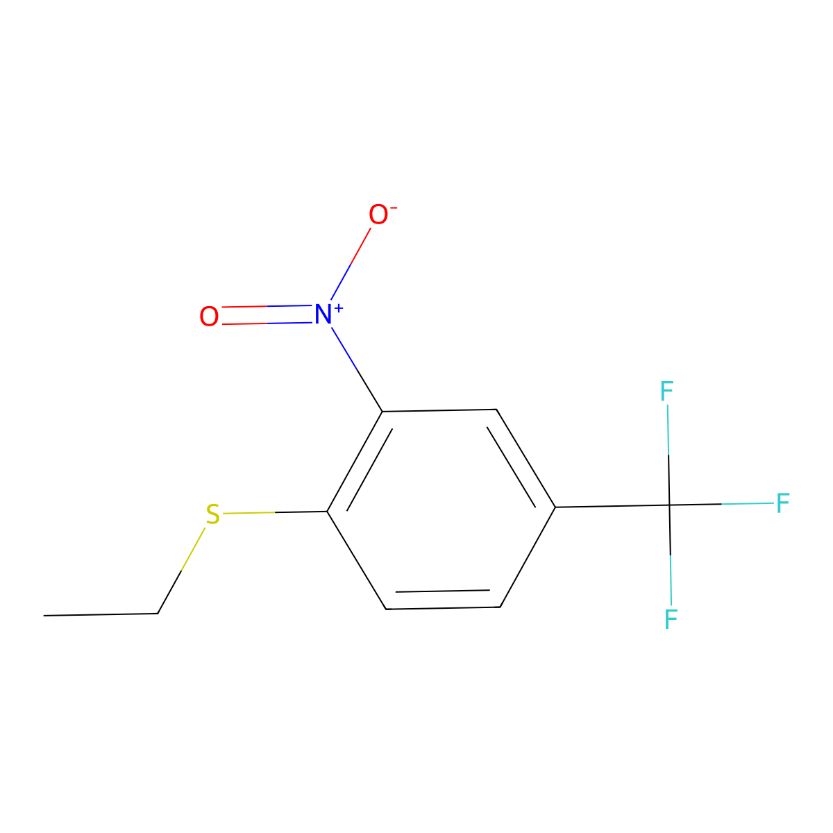 1-(Ethylthio)-2-nitro-4-(trifluoromethyl)benzene molecular structure, CAS 22057-35-8