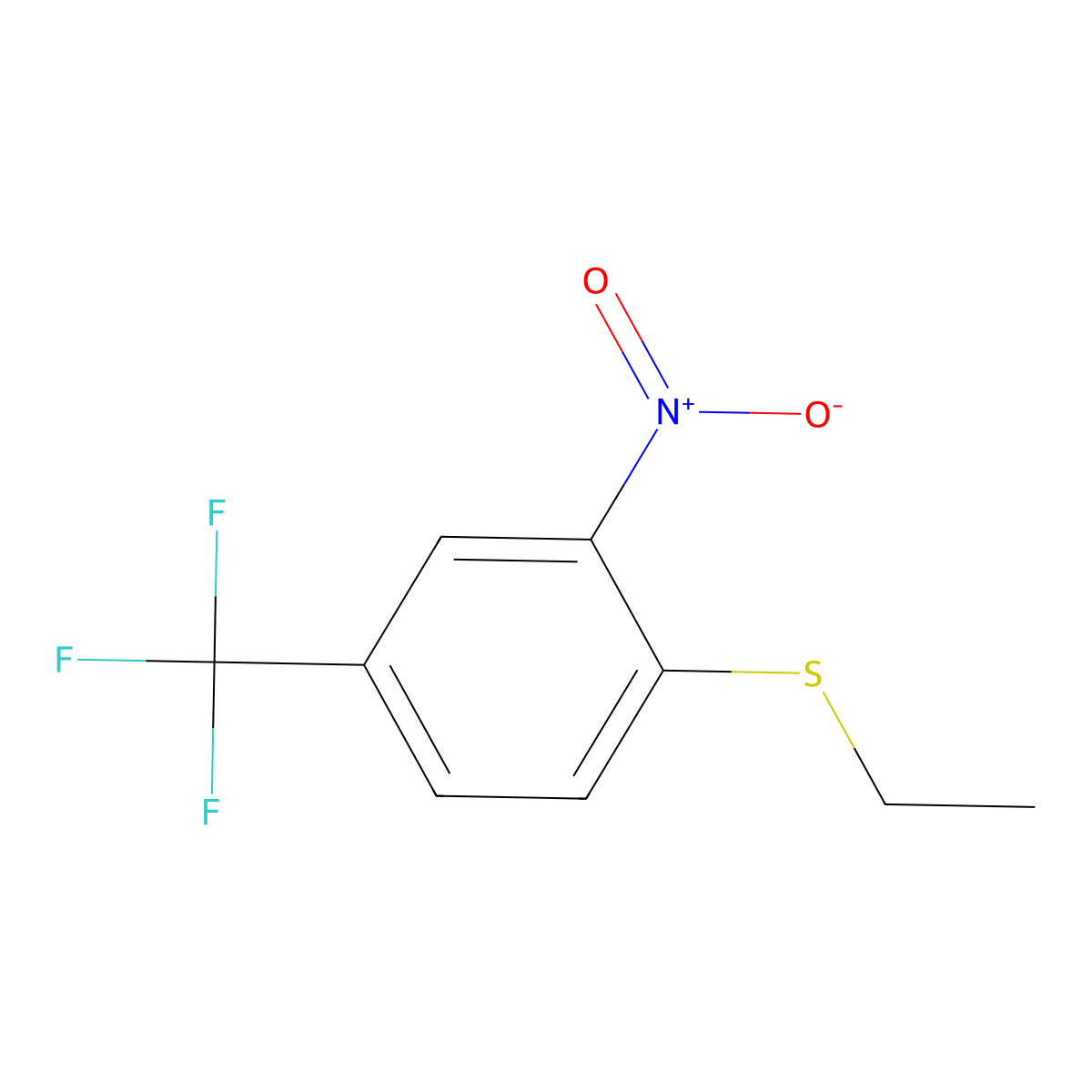 1-(Ethylthio)-2-nitro-4-(trifluoromethyl)benzene molecular structure, CAS 22057-35-8